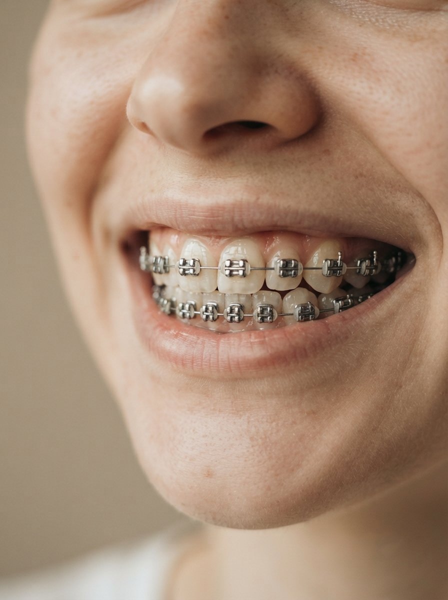 Brackets metálicos en los dientes